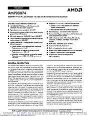 AM79C874 datasheet pdf Advanced Micro Devices