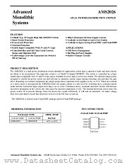 AMS2026 datasheet pdf Advanced Monolithic Systems