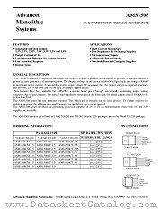 AMS1508 datasheet pdf Advanced Monolithic Systems
