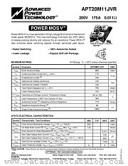 APT20M11JVR datasheet pdf Advanced Power Technology