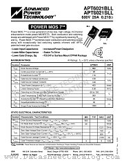 APT6021BLL datasheet pdf Advanced Power Technology