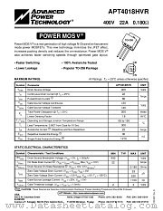 APT4018HVR datasheet pdf Advanced Power Technology