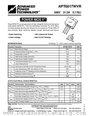 APT6017WVR datasheet pdf Advanced Power Technology