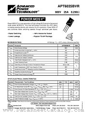 APT6025BVR datasheet pdf Advanced Power Technology