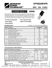 APT6025BVFR datasheet pdf Advanced Power Technology