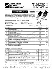 APT10040B2VFR datasheet pdf Advanced Power Technology