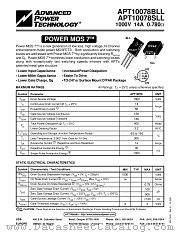 APT10078BLL datasheet pdf Advanced Power Technology
