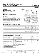 AA103-72 datasheet pdf Alpha Industries Inc