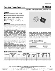 SPD1101-111 datasheet pdf Alpha Industries Inc