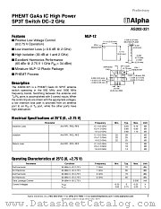 AS202-321 datasheet pdf Alpha Industries Inc