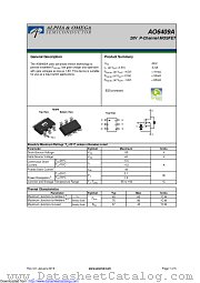 AO6409A datasheet pdf Alpha & Omega Semiconductor