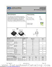 AOD240 datasheet pdf Alpha & Omega Semiconductor