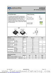 AOD242 datasheet pdf Alpha & Omega Semiconductor