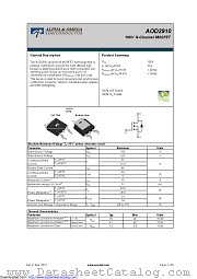 AOD2910 datasheet pdf Alpha & Omega Semiconductor