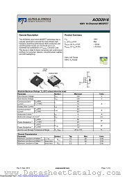 AOD2916 datasheet pdf Alpha & Omega Semiconductor