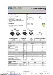 AOD294A datasheet pdf Alpha & Omega Semiconductor