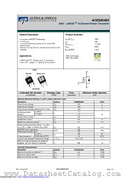 AOD380A60 datasheet pdf Alpha & Omega Semiconductor
