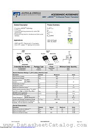 AOD380A60C datasheet pdf Alpha & Omega Semiconductor