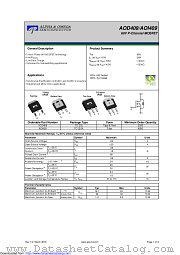 AOD409 datasheet pdf Alpha & Omega Semiconductor