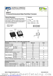 AOD417 datasheet pdf Alpha & Omega Semiconductor