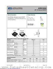 AOD4184A datasheet pdf Alpha & Omega Semiconductor