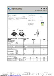 AOD424 datasheet pdf Alpha & Omega Semiconductor
