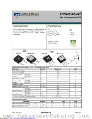 AOD442 datasheet pdf Alpha & Omega Semiconductor