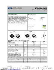 AOD468 datasheet pdf Alpha & Omega Semiconductor
