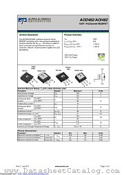 AOD482 datasheet pdf Alpha & Omega Semiconductor