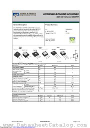 AOD4N60 datasheet pdf Alpha & Omega Semiconductor