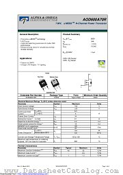 AOD600A70R datasheet pdf Alpha & Omega Semiconductor