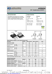 AOD603A datasheet pdf Alpha & Omega Semiconductor