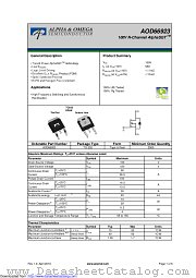 AOD66923 datasheet pdf Alpha & Omega Semiconductor