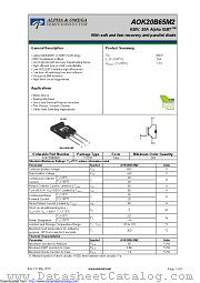 AOK20B65M2 datasheet pdf Alpha & Omega Semiconductor