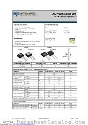 AOW296 datasheet pdf Alpha & Omega Semiconductor