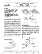 PA83A datasheet pdf Apex Microtechnology Corporation