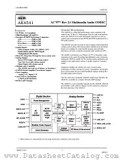 AK4541 datasheet pdf Asahi Kasei Microsystems