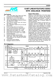 AS3502 datasheet pdf Austria Mikro Systems