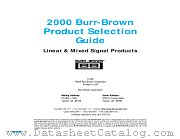 SELECTION GUIDE datasheet pdf Burr Brown
