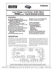 PCM3500 DATA SHEET datasheet pdf Burr Brown