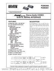 PCM3001E datasheet pdf Burr Brown