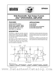 OPA654 datasheet pdf Burr Brown