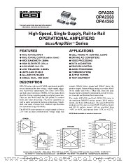 OPA350 OPA2350 OPA4350 datasheet pdf Burr Brown