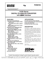 PCM2702 datasheet pdf Burr Brown