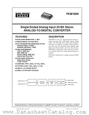 PCM1800 datasheet pdf Burr Brown