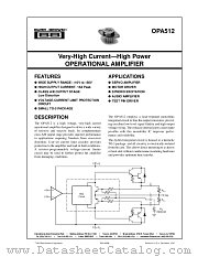 OPA512 datasheet pdf Burr Brown