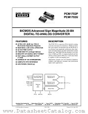PCM1702P datasheet pdf Burr Brown