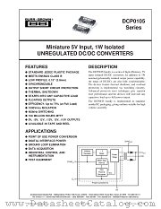DCP0105 SERIES datasheet pdf Burr Brown