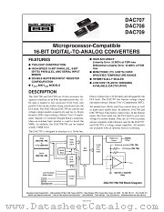 DAC707, DAC708, DAC709 datasheet pdf Burr Brown