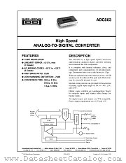 ADC803 datasheet pdf Burr Brown